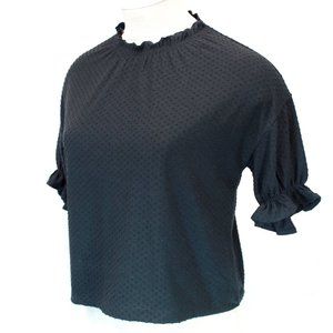 COPY - Madewell Women Black Polka Dot Mock Neck Top Blouse XXL